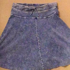 Denim light blue hard tail skirt knee length adjustable wait